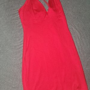 Red fitting mini dress